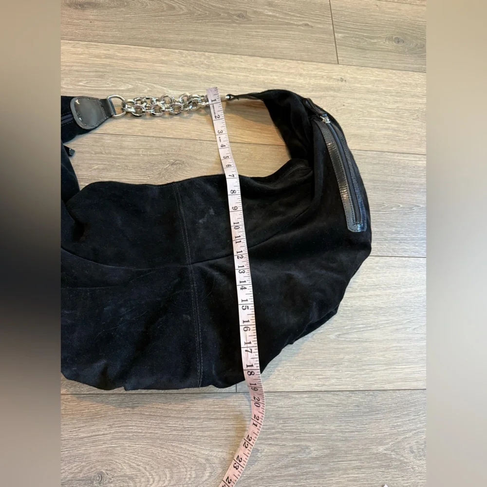 Le Solim Black Suede Hobo Bag